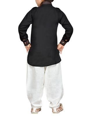 black cotton kurta pyjama set - 14375287 - Standard Image - 3