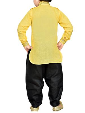 yellow cotton kurta pyjama set - 14375291 - Standard Image - 3