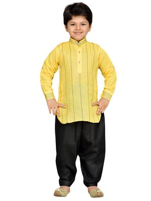 yellow cotton kurta pyjama set - 14375291 - Standard Image - 4