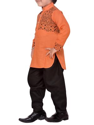 orange cotton kurta pyjama set - 14375299 - Standard Image - 2