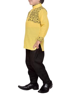 yellow cotton kurta pyjama set - 14375300 - Standard Image - 2
