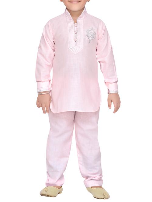 pink cotton kurta pyjama set - 14375305 - Standard Image - 1