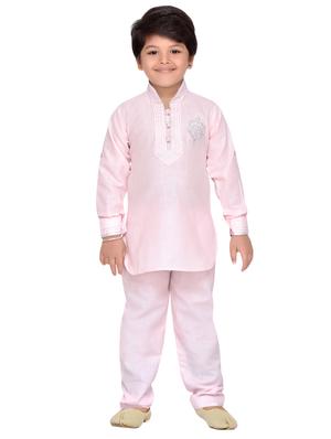 pink cotton kurta pyjama set - 14375305 - Standard Image - 4