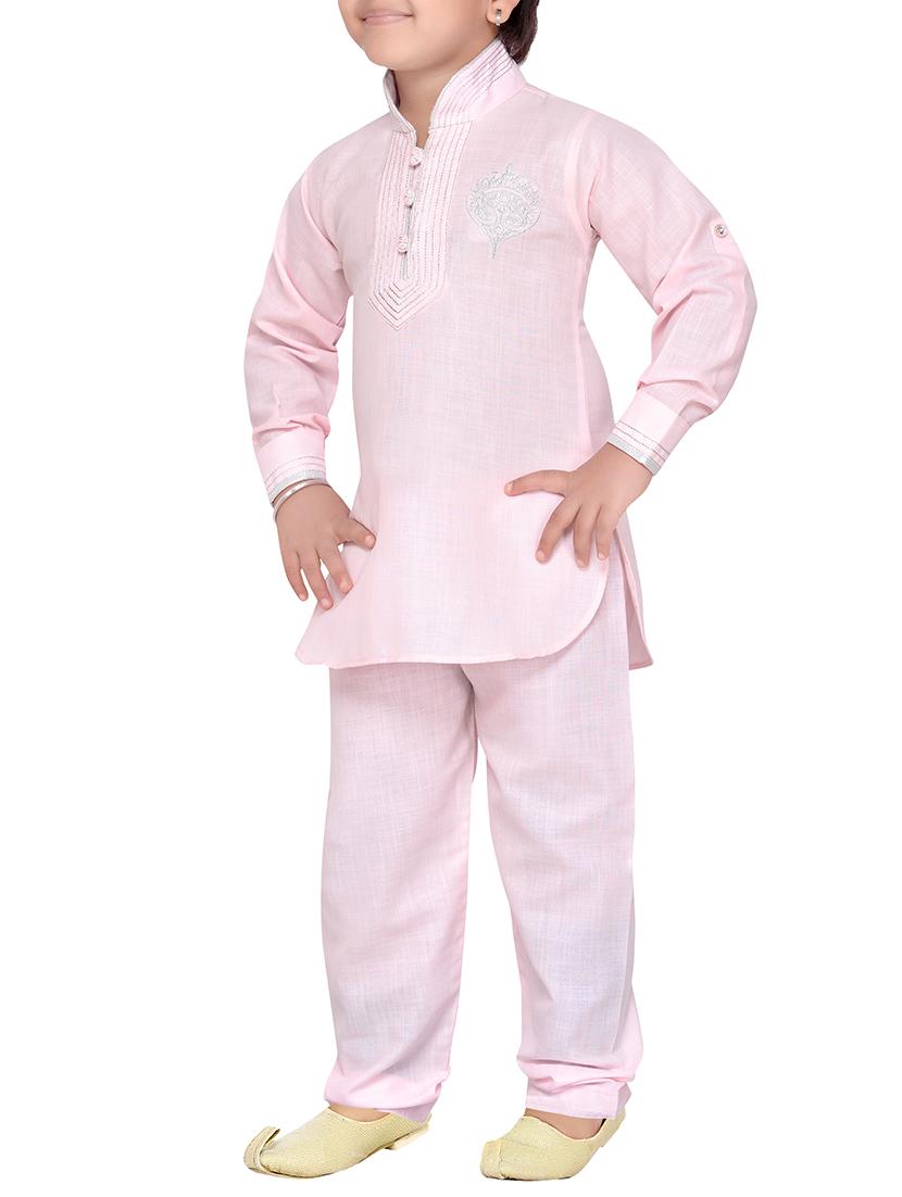 pink cotton kurta pyjama set - 14375305 - Zoom Image - 2