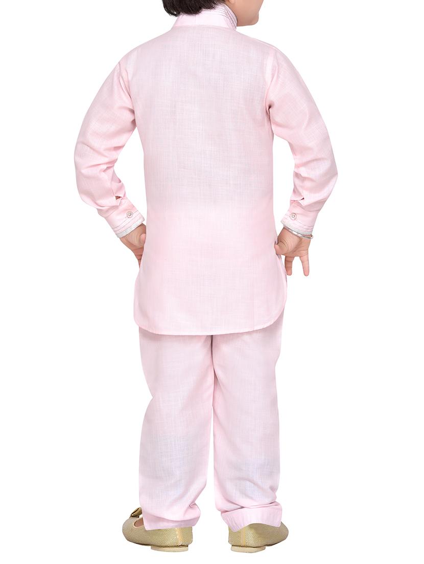 pink cotton kurta pyjama set - 14375305 - Zoom Image - 3