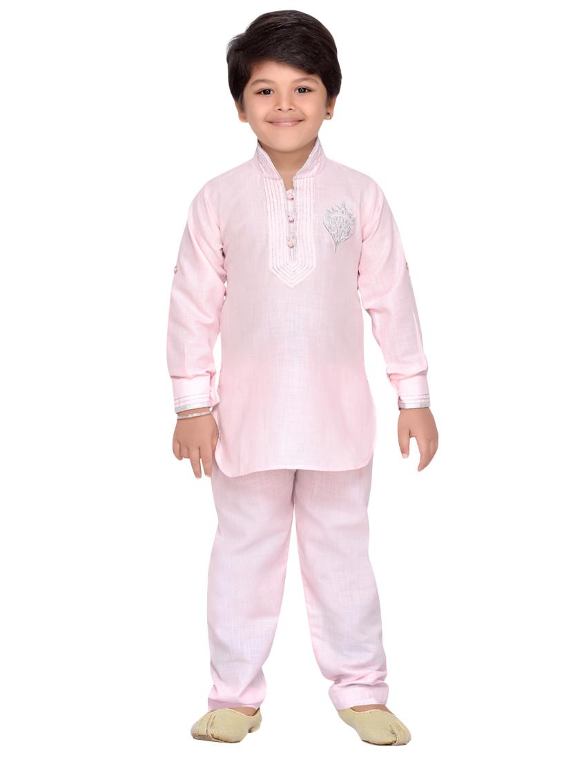 pink cotton kurta pyjama set - 14375305 - Zoom Image - 4