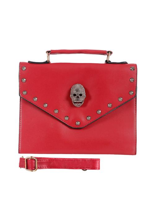 red leatherette messenger sling bag - 14377119 - Standard Image - 1