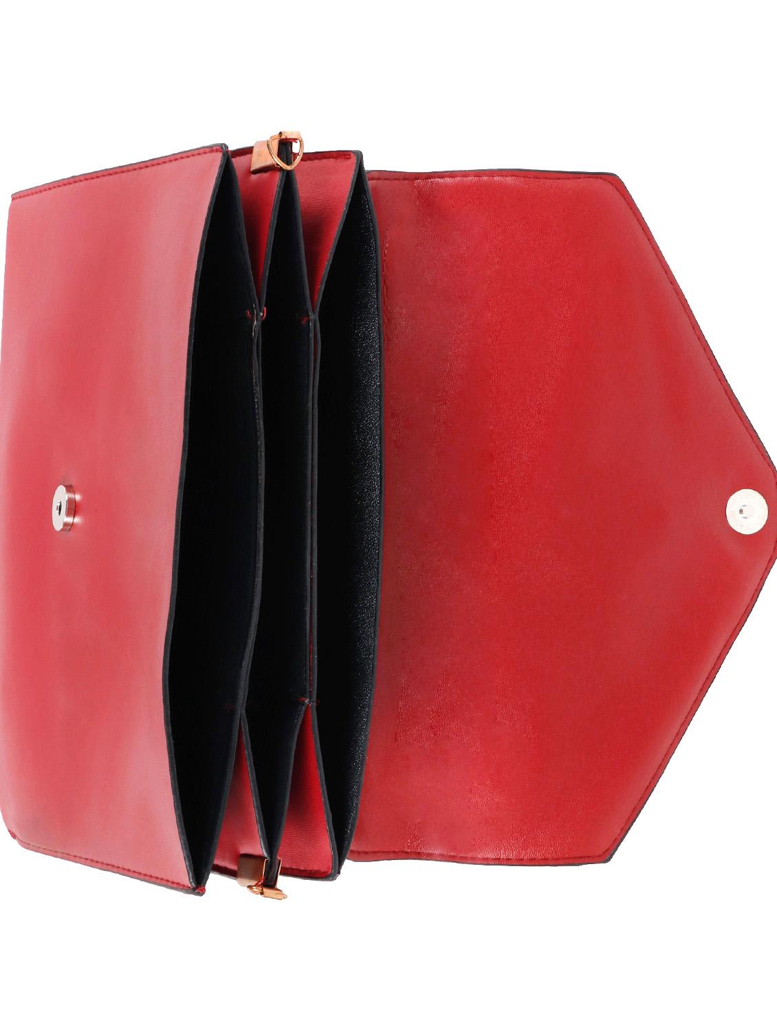 red leatherette messenger sling bag - 14377119 - Zoom Image - 3