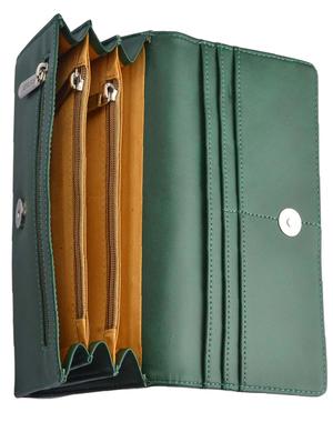 green leatherette regular clutch - 14378111 - Standard Image - 3