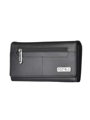 black leatherette regular clutch - 14378113 - Standard Image - 4