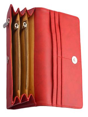 red leatherette regular clutch - 14378114 - Standard Image - 3