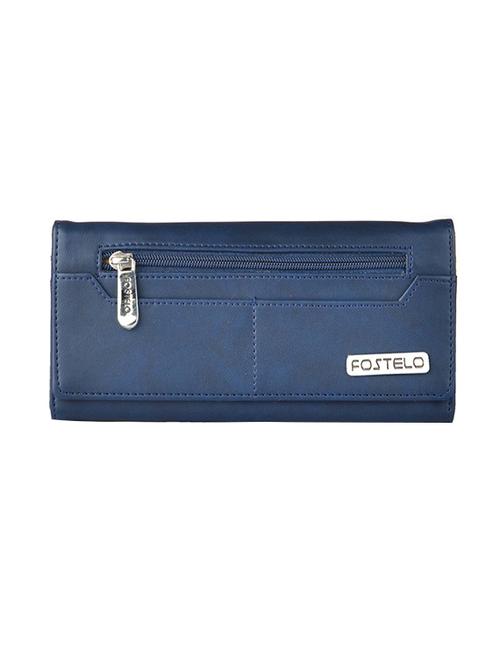 blue leatherette regular clutch - 14378116 - Standard Image - 1