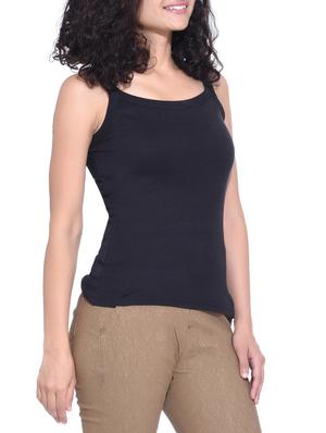 black cotton casual tee - 14379923 - Standard Image - 2