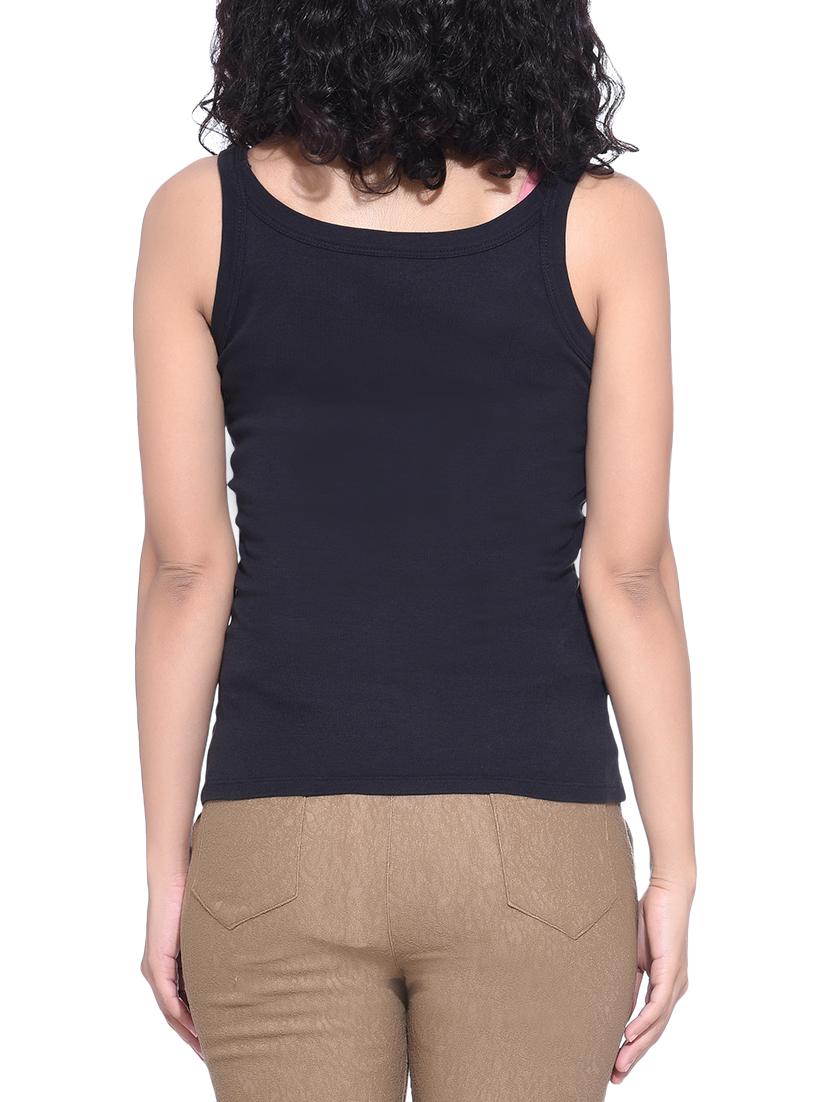 black cotton casual tee - 14379923 - Zoom Image - 3