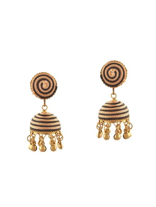 black metal jhumka earring - 14381971 - Standard Image - 1