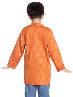 orange silk kurta - 14382932 - Standard Image - 3