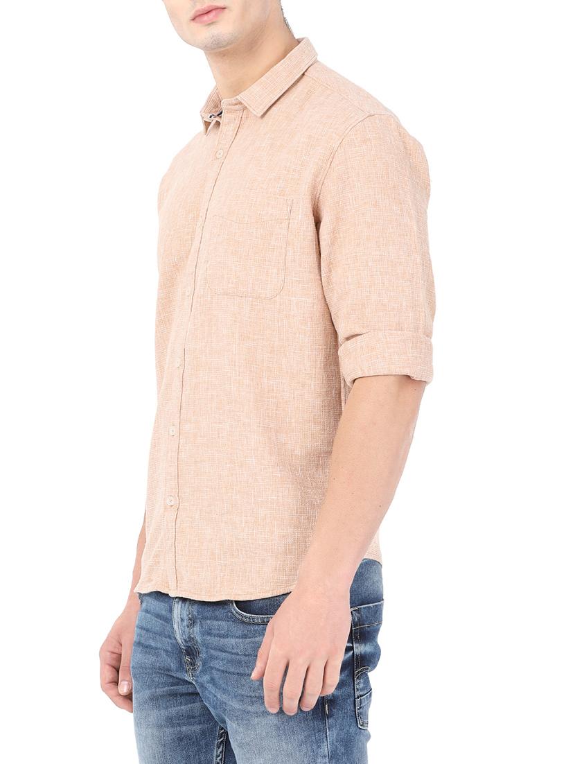 beige cotton casual shirt - 14382955 - Zoom Image - 2