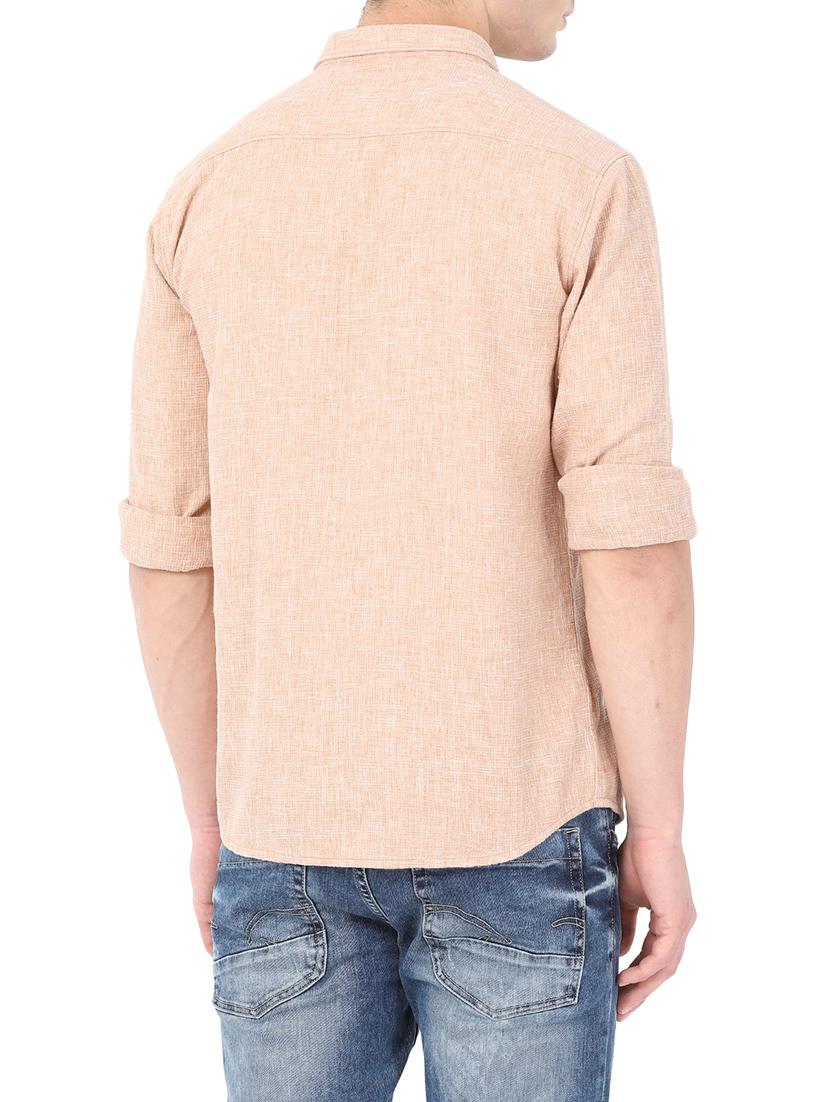 beige cotton casual shirt - 14382955 - Zoom Image - 3