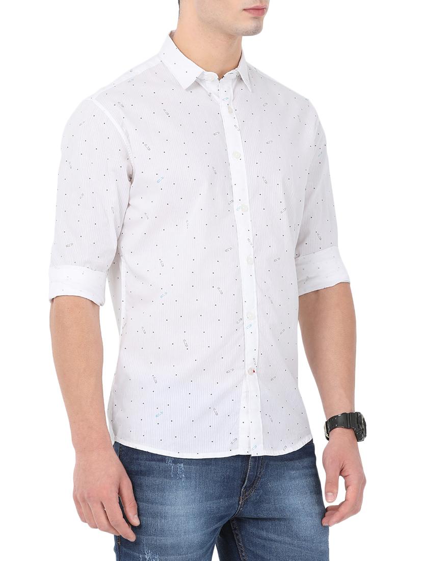 white cotton casual shirt - 14382971 - Zoom Image - 2
