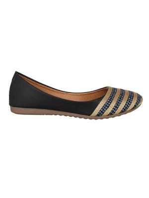 black faux leather slip on ballerina - 14383025 - Standard Image - 2