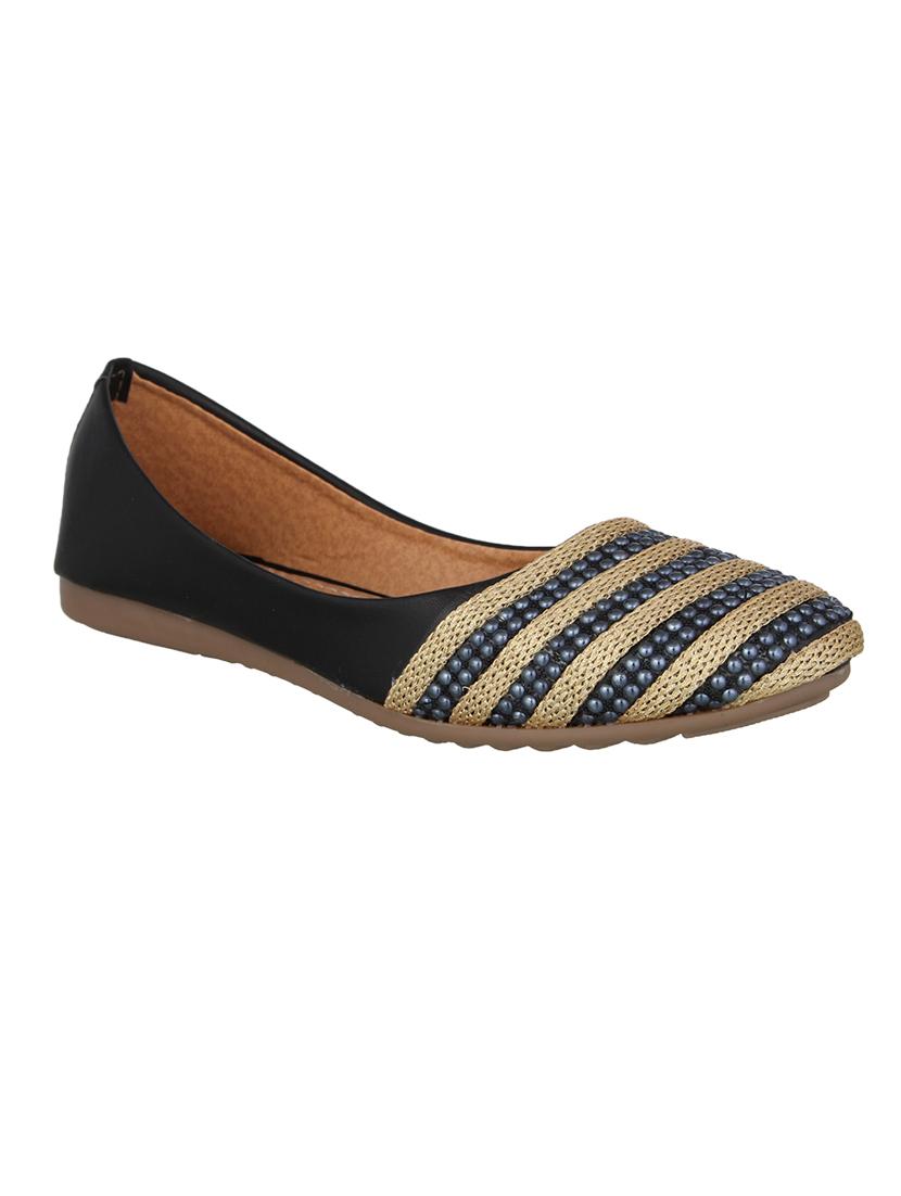 black faux leather slip on ballerina - 14383025 - Zoom Image - 1