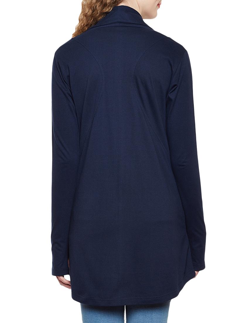 navy blue cotton shrug - 14383983 - Zoom Image - 3