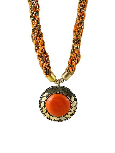 orange metal short necklace - 14387905 - Very Small Image - 1