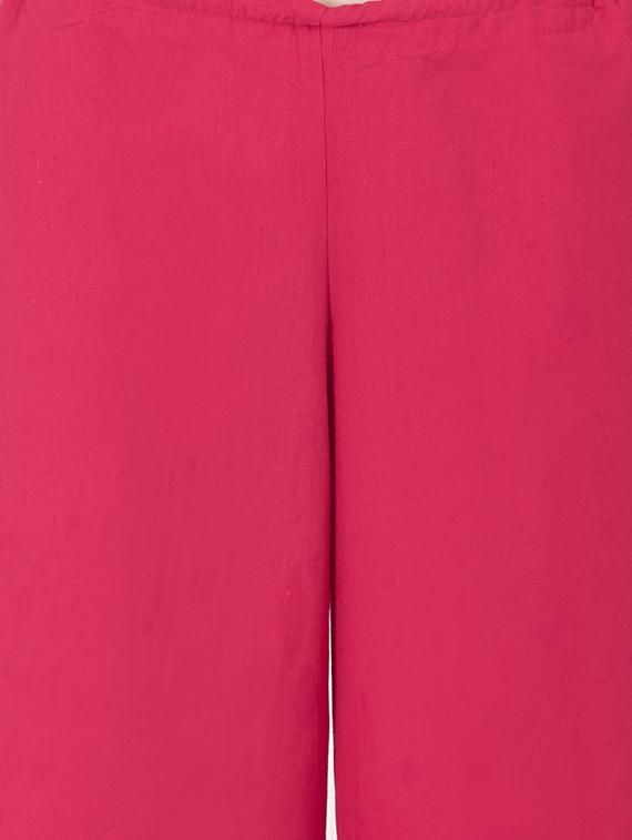 pink cotton casual palazzo - 14388777 - Zoom Image - 4