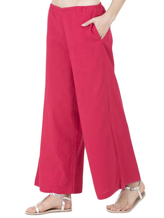 14388778 pink cotton palazzo - 14388778 - Zoom Image - 2
