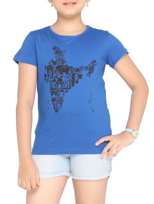 dark blue cotton regular tops & tee - 14389745 - Standard Image - 1