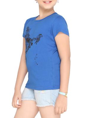 dark blue cotton regular tops & tee - 14389745 - Standard Image - 2