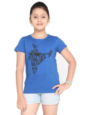 dark blue cotton regular tops & tee - 14389745 - Standard Image - 4