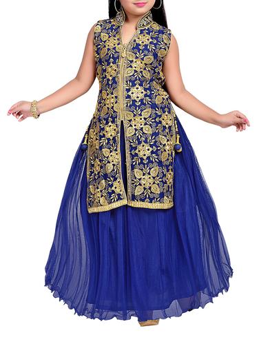blue net party gown - 14390455 - Very Small Image - 1