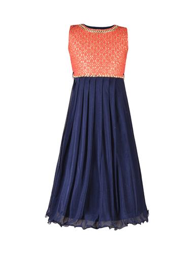 blue net party gown - 14390570 - Very Small Image - 1
