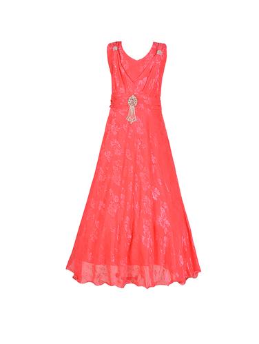 pink net party gown - 14390632 - Very Small Image - 1