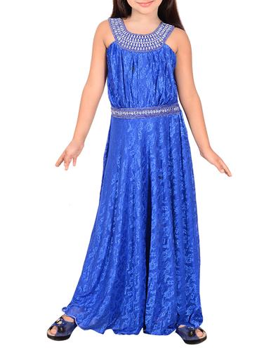 blue net party gown - 14390636 - Very Small Image - 1