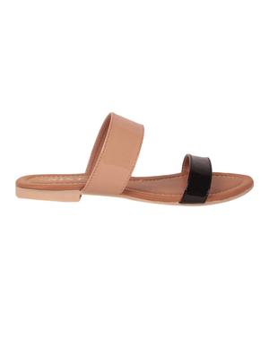 black faux leather slip on sandals - 14390820 - Standard Image - 2