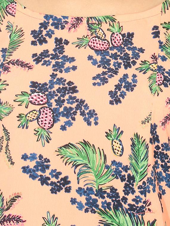 orange crepe floral top - 14391170 - Zoom Image - 4
