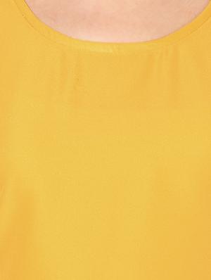 yellow crepe asymmetric top - 14391172 - Standard Image - 4