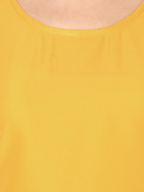 yellow crepe asymmetric top - 14391172 - Zoom Image - 4