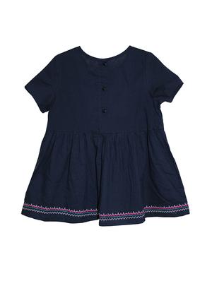 navy blue cotton frock - 14391407 - Standard Image - 2