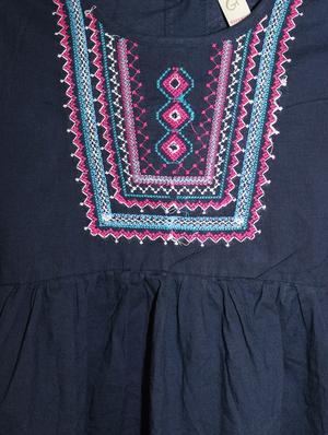 navy blue cotton frock - 14391407 - Standard Image - 3