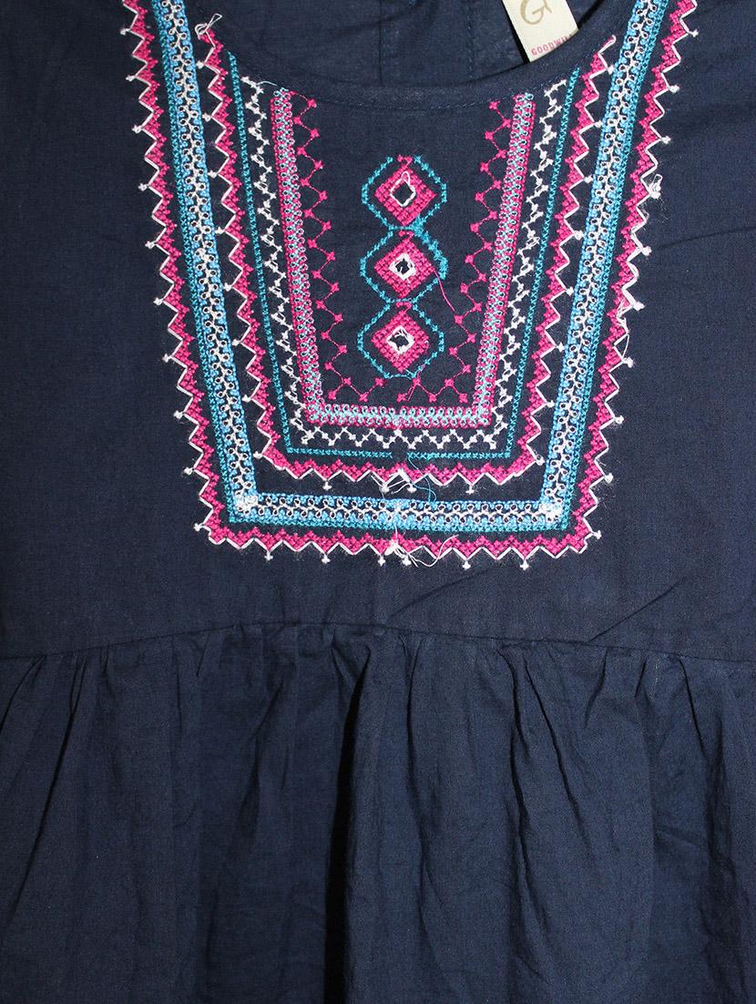 navy blue cotton frock - 14391407 - Zoom Image - 3