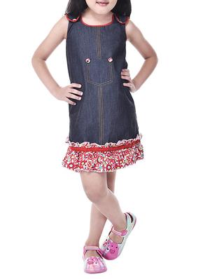 navy blue cotton frock - 14391410 - Standard Image - 2