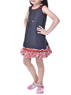 navy blue cotton frock - 14391410 - Standard Image - 3
