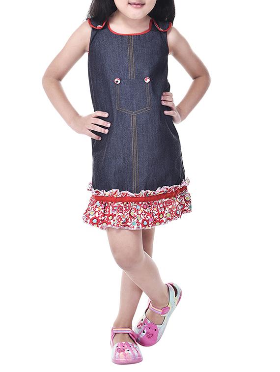 navy blue cotton frock - 14391410 - Zoom Image - 2