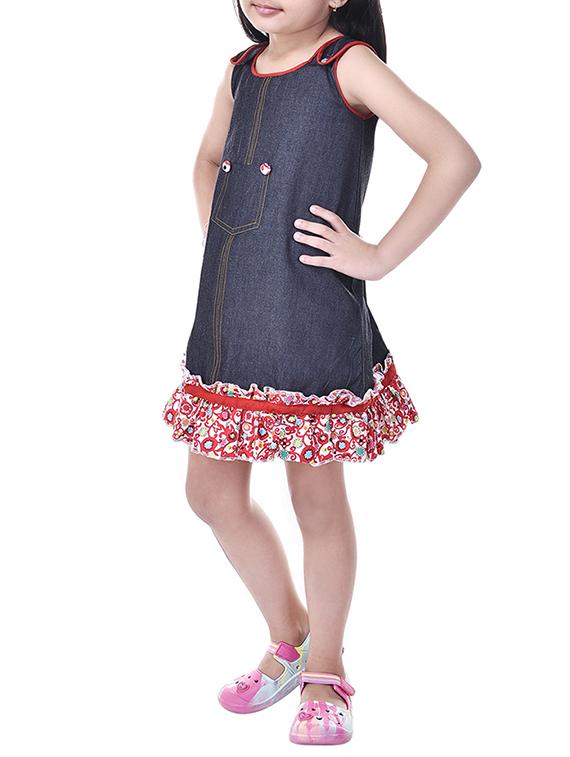 navy blue cotton frock - 14391410 - Zoom Image - 3