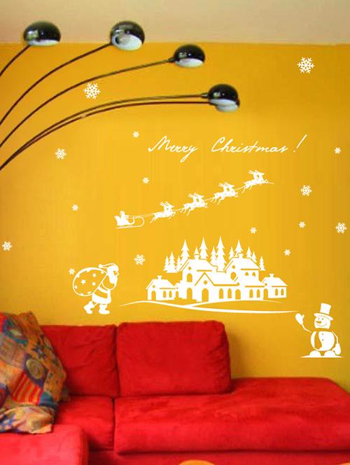 merry christmas happy new year theme wall stickers - 14391423 - Standard Image - 1