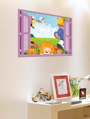 cartoon animals decals design theme wall stickers - 14391433 - Standard Image - 2