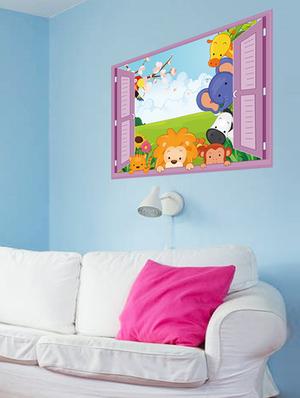 cartoon animals decals design theme wall stickers - 14391433 - Standard Image - 3
